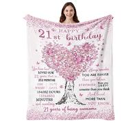 Vuinezo 21st Birthday Gifts for Her, Decorations, 21 Year Old Female, Best Old, Gift Ideas Blanket 50''X60''
