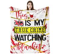 Vuinezo True Crime Gifts, True Crime Christmas Blanket 60"x50", Serial Killer Gifts, True Crime Gifts for Women/Men, Crime Show Lover Gifts, Gifts for True Crime Lovers, Crime Scene Gift