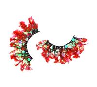 VUIUYOIES 2piece Reusable And Washable Dramatic Christmas Eyelashes Professional Easy Application Plastic Eyelashes With Glitter, Q-40