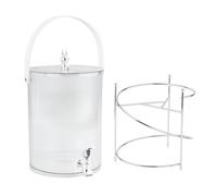 VUIUYOIES Beverage Dispenser Tap Suited for Hosting Events Includes Large Capacity Cold Water Jug to Cater to Needs Seal Faucet Cold Kettle Birthday Party Household, White and Bracket, 19x39cm 5L