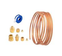 VUIUYOIES Copper Tube Set Oil Pressure Gauge Tubing Kit Easy Installation Replacement Easy Bend Sturdy Practical Wear Resistant Accessories Pressure Gauge Tubing Kit Accessories Convenient