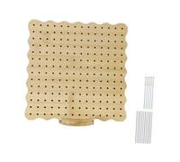 VUIUYOIES Crochet Blocking Board with Accurate Pinholes Sturdy and Reliable Tool for Knitting Projects No Smell Crochet Board for Blocking Square Knitting, Wood Color, 19.4x19.4cm