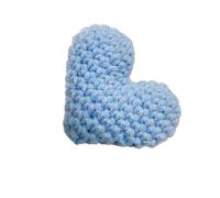 VUIUYOIES Crocheted Heart Versatile Pocket Hug For Safe Storage Small Decoration Ornament Crochet Heart Pocket Hug Small Gift, light blue