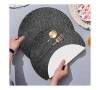 VUIUYOIES Gold Disposable Placemats Bulk Set 50 Pieces, black glitter