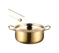 VUIUYOIES Korean Ramen Pots Korean Ramen Cooking Pot With Lid Spoon Chopstick Fast Heating Cookware Cooking Noodles Stews Instant Noodle Cooker Soup Pot Household, 24cm