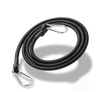 VUIUYOIES Luggage Straps With Carabiner - Strong And Easy To Heavy Duty Rubber Bungee Cords And Fixings Bungee Cords With Hooks, black, 1 m