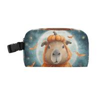 Vuiyean Pumpkin Capybara Cute Halloween Lunch Bag Small Insulated Cooler Bag Mini Lunch Box with Zipper Pocket&Buckle, Portable Freezable Snack Pouch Meal Tote Bags with Handle for Work/Travel/School