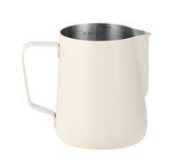 Vukehon Milk Frothing Pitchers, 20oz/600ml Milk Frothing Cup, Espresso Coffee Steaming Pot, Thickened 304 Stainless Steel Coffee Pull Cup(White-600ml)