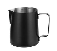 Vukehon Milk Frothing Pitchers, Milk Frothing Cup, Espresso Coffee Steaming Pot, Thickened 304 Stainless Steel Coffee Pull Cup (Black, 350ml/12oz)