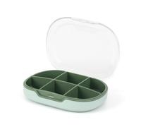 Vukehon Portable Small Pill Box,6 Compartment Daily Pill Box, Travel Pill Box for Medicines, Drugs, Vitamins and Fish Oil(Green)