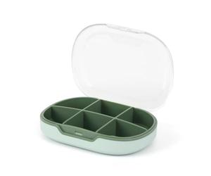Vukehon Portable Small Pill Box,6 Compartment Daily Pill Box, Travel Pill Box for Medicines, Drugs, Vitamins and Fish Oil(Green)