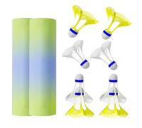 VUKHWX 8PC Glowing Badminton Birdies, LED Lighted Nylon Shuttlecocks, 2 Tubes Portable Sturdy Glowing Badminton Shuttlecocks, Sturdy Glow-in-The-Dark Training Balls for Indoor/Outdoor Training (8pcs)