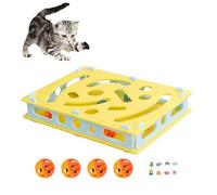 VUKHWX Cat Enrichment Toy, Interactive Intelligence Toy to Promote the Senses, Digging Game with Maze for Brain Training, Cat Accessories for Anti-Boredom and Exercise Training (A)