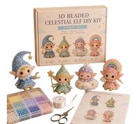VUKHWX Creative Tiny 3D Beaded Animal DIY Kit - Set of 4 3D Beaded Animals Craft Set, Bead Animal Craft Set with Instructions, Creative 3D Animals Crafts for Beginners & Craft Enthusiasts, DIY Gift