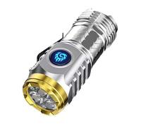 Vulaop Three-Eyed Monster Mini Flashlight, Rechargeable LED Torch,Torches LED Super Bright,Pocket Flashlight,Portable Flashlight,Waterproof Pocket Torch for Outdoor Camping Hiking Emergency (Silver)