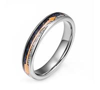 Vulca Tungsten Carbide Ring Wedding Band, Opal/Meteorite/Wood/Antler/Turquoise/Abalone Shell/Arrow Inlay,Engagement Ring Men's Women's Ring Comfort Fit 8mm 6mm Rose Gold/Black/Silver, Tungsten Carbide