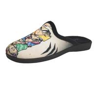 VulcaBicha 1930 - Children's House Slippers Uncovered with Drawings Faces Warriors Resistant Sole, beige, 35 EU