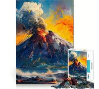 Vulcan Eruption Adult Jigsaw Puzzles1000 Pieces Brain Game Gift High Precision Die Cut Relaxing Indoor Group Activity (38x52cm)