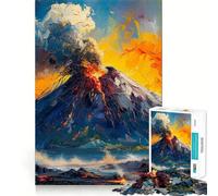 Vulcan Eruption Adults Puzzles 1000 Piece Jigsaws Recall Skill Fun High Precision Die Cut Easy to Learn Family Enjoyment (38x26cm)