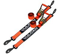 Vulcan ProSeries Snap Hook Auto Tie Down with Twisted Snap Hook Ratchet - 3300 lbs. SWL (96" - Pack of 2)