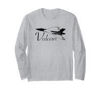 Vulcan V Bomber British Jet Plane Flying Silhouette Long Sleeve T-Shirt