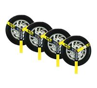 VULCAN Wheel Dolly Tire Harness with Universal O-Ring - 2 Inch x 96 Inch - 4 Pack - Classic Yellow - 3,300 Pound Safe Working Load - Straps Only - Ratchets Sold Separately