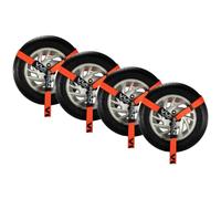 VULCAN Wheel Dolly Tire Harness with Universal O-Ring - 2 Inch x 96 Inch - 4 Pack - PROSeries - 3,300 Pound Safe Working Load - Straps Only - Ratchets Sold Separately