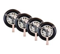 VULCAN Wheel Dolly Tire Harness with Universal O-Ring - Lasso Style - 2 Inch x 96 Inch - 4 Pack - Silver Series - 3,300 Pound Safe Working Load- Straps Only - Ratchets Sold Separately