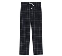 Vulcanodon Mens Cotton Pyjama Bottoms, Lightweight Sleep Pants with Pockets Soft Lounge Pajama Pants for Men Plaid Pj Bottoms (Black-Plaid, L)