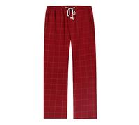 Vulcanodon Mens Cotton Pyjama Bottoms, Lightweight Sleep Pants with Pockets Soft Lounge Pajama Pants for Men Plaid Pj Bottoms (Burgundy-Plaid, S)