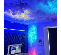 VulcansDesign Thunder Smart LED Cloud Ceiling Kit RGBIC USB 5V - Sound Reactive 3D Cloud Light for Gaming Room & Bedroom (Lite - with Barrier)