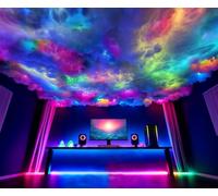 VulcansDesign Thunder Smart LED Cloud Ceiling Kit RGBIC USB 5V - Sound Reactive 3D Cloud Light for Gaming Room & Bedroom (Large - with Barrier)