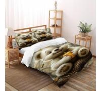 VulcanTrade Animal 3D Bedding Set Polar Bear Quilt Cover 3 Piece Easy Care with 2 Pillowcases Zipper Closure for Adults(women And Kids) duvets Covers King(220x240cm)