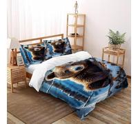 VulcanTrade Animal Duvet Cover 3d Bear behind The Tree Bed Set 3 Pieces Soft Microfiber with 2 Pillowcases Zipper Closure for Adults(women And Kids) duvets Covers Double(200x200cm)