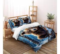 VulcanTrade Animal Duvet Cover 3d Bear behind The Tree Comforter Cover 3 Pieces Luxury with 2 Pillowcases Zipper Closure for Adults(women And Kids) duvets Covers King(220x240cm)