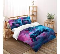 VulcanTrade Crown Game Console 3D Bedding Set Game Controller Bed Set 3 Pieces Soft Microfiber with 2 Pillowcases Zipper Closure for Adults（women And Kids） duvets Covers Double（200x200cm）