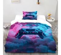 VulcanTrade Crown Game Console Duvet Cover 3d Game Controller Quilt Cover 2 Piece Soft Microfiber with Pillowcases Zipper Closure for Adults(women And Kids) duvets Covers Single(135x200cm)