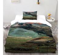 VulcanTrade Dinosaurs on The Battlefield 3D Bedding Set Animated Animals Bedding Set 2 Piece Easy Care with Pillowcases Zipper Closure for Adults（women And Kids） duvets Covers Single（135x200cm）