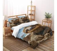 VulcanTrade Dried Sloths 3D Bedding Set Animated Animals Comforter Cover 3 Piece Easy Care with 2 Pillowcases Zipper Closure for Adults（women And Kids） duvets Covers Super King（260x220cm）