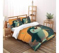 VulcanTrade Happy Little Penguin Duvet Cover 3d Animated Animals Comforter Cover 3 Pieces Luxury with 2 Pillowcases Zipper Closure for Adults(women And Kids) duvets Covers Super King(260x220cm)