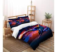 VulcanTrade Kicking The Ball Diagonally Duvet Cover 3d Anime Character Bedding Set 3 Pieces Luxury with 2 Pillowcases Zipper Closure for Adults（women And Kids） duvets Covers Super King（260x220cm）