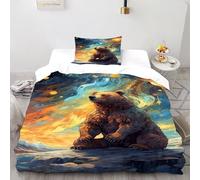 VulcanTrade Panda Meditation Duvet Cover 3d Wildlife Quilt Cover 2 Pieces Soft Microfiber with Pillowcases Zipper Closure for Adults(women And Kids) duvets Covers Single(135x200cm)