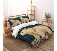 VulcanTrade Polar Bear Gifts Duvet Cover 3d Hypoallergenic Bedding 3 Piece Easy Care with 2 Pillowcases Zipper Closure for Adults（women And Kids） duvets Covers Super King（260x220cm）