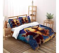 VulcanTrade Santa Fairy_2 Duvet Cover 3d Soft Comforter Cover 3 Piece Easy Care with 2 Pillowcases Zipper Closure for Adults（women And Kids） duvets Covers King（220x240cm）