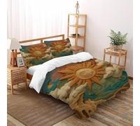 VulcanTrade Sun Clouds_2 Duvet Cover 3d Soft Bedding 3 Pieces Luxury with 2 Pillowcases Zipper Closure for Adults（women And Kids） duvets Covers Super King（260x220cm）