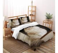 VulcanTrade The Cat on The Wall 3D Bedding Set Reptile Quilt Cover 3 Piece Easy Care with 2 Pillowcases Zipper Closure for Adults（women And Kids） duvets Covers Double（200x200cm）