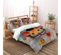 VulcanTrade Wall Breaking Hamster Duvet Cover 3d Animal Duvet Cover Set with 3 Pieces Luxury with 2 Pillowcases Zipper Closure for Adults(women And Kids) duvets Covers Double(200x200cm)