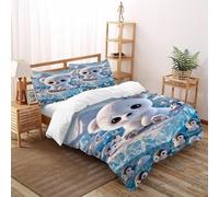 VulcanTrade White Bear And Little Penguin Duvet Cover 3d Bedding Set 3 Piece Easy Care with 2 Pillowcases Zipper Closure for Adults(women And Kids) duvets Covers Super King(260x220cm)