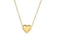 VULETO Bubble Heart Initial Necklace, 14k Gold Tiny Balloon Letter Chain Jewelry Gift for Women, Brass, No Gemstone