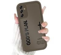 Vulfwela Christian Case for Samsung Galaxy S25 5G Jesus, Aesthetic Bible Verse Cross Pattern God Chris Design Print Phone Cover, Soft TPU Shockproof Protective Shell for Samsung S25 5G 6,2", Brown